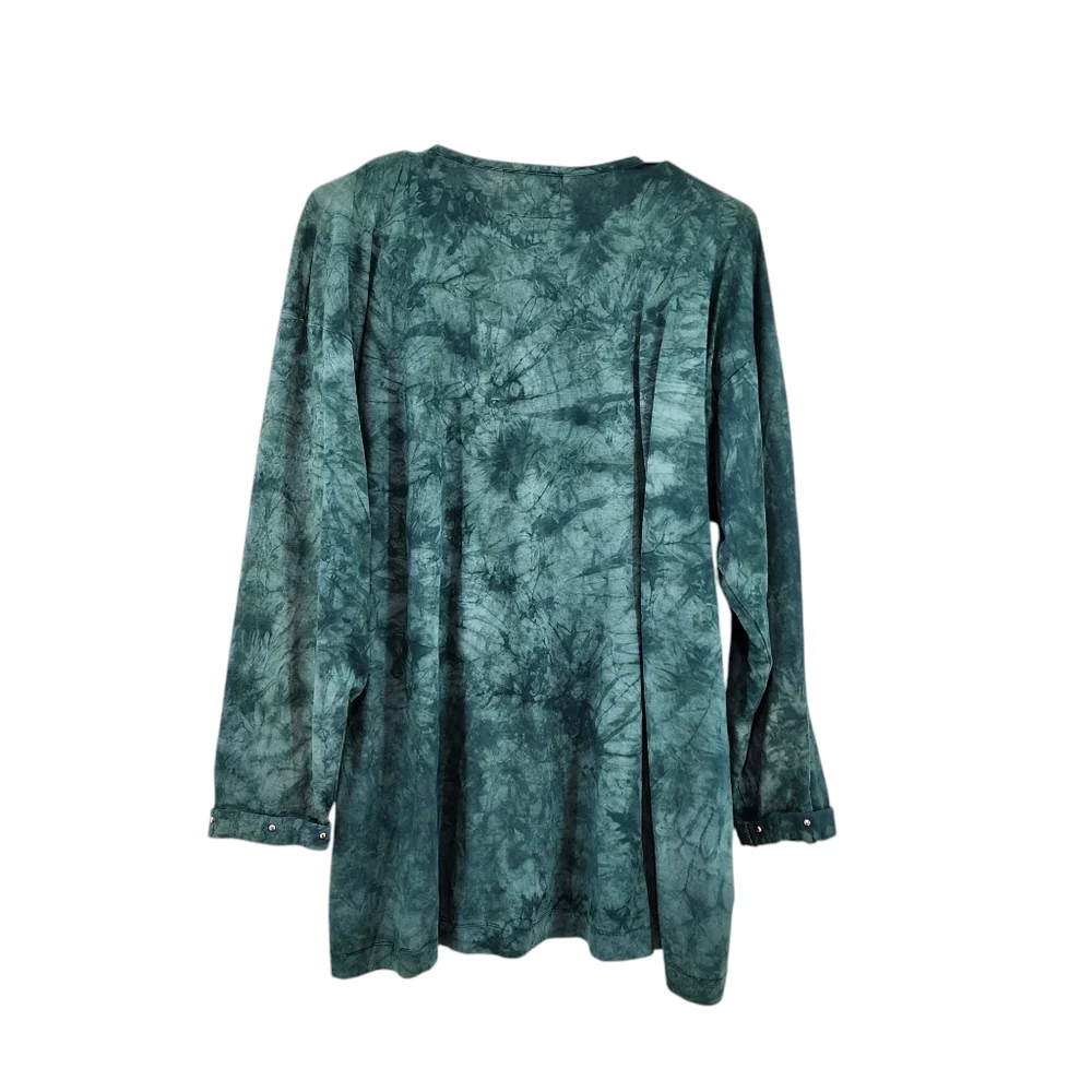 Boos Vintage Women's 100% Cotton Tie Dye Western Embellished Top - OS - Picture 7 of 7
